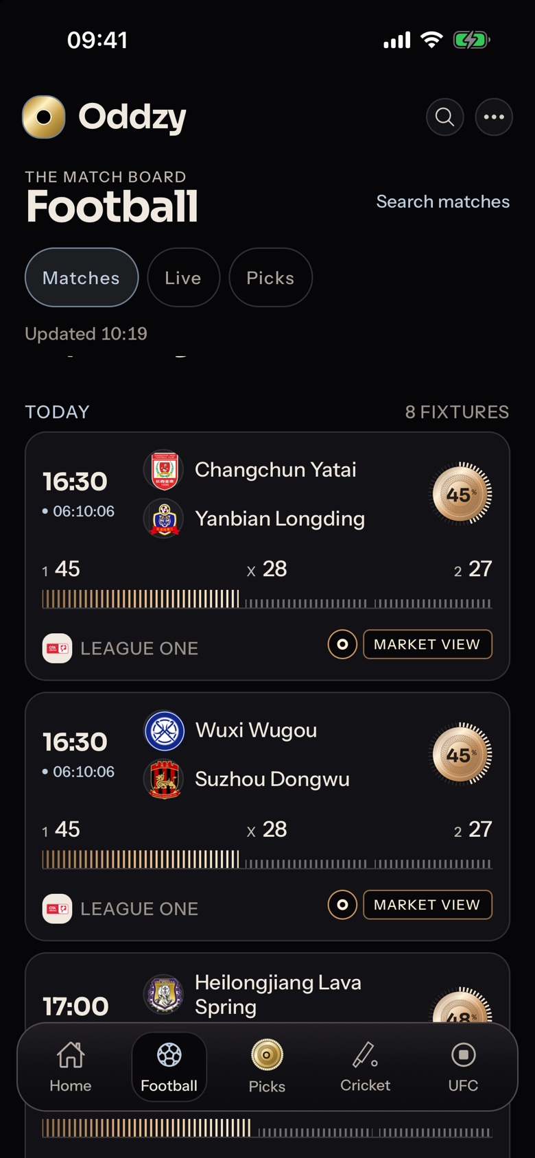 Oddzy for iPhone screen