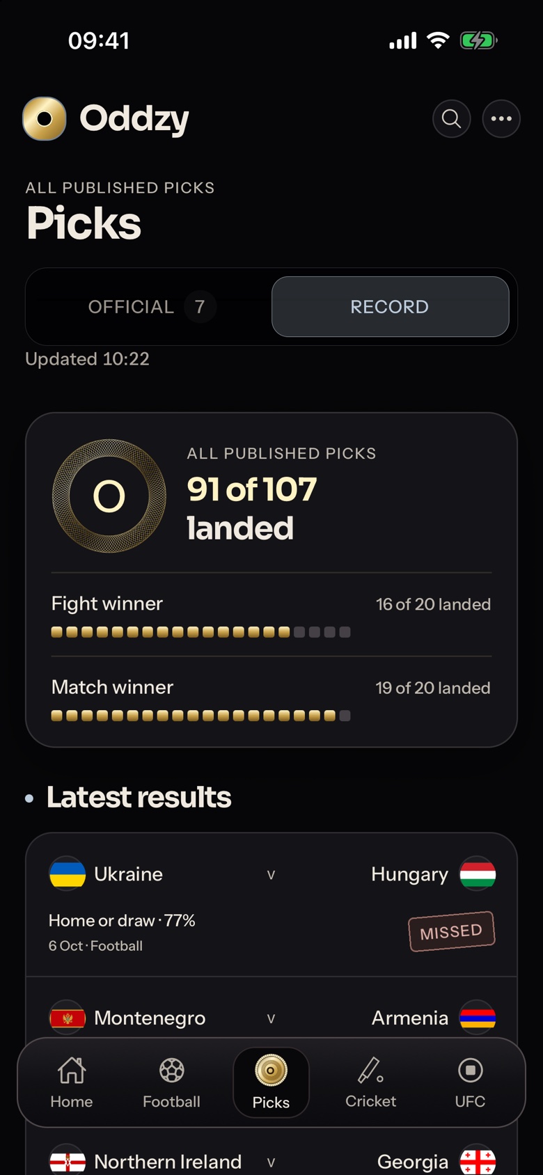 Oddzy for iPhone — The record